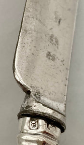 Georgian, George IV, Silver Handled Dessert Knives & Forks for Eight. Sheffield 1823 Aaron Hadfield.