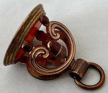 Late 18th Century Gilt Metal Military Officer Portrait Profile Intaglio Fob Seal.
