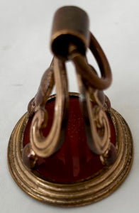 Late 18th Century Gilt Metal Military Officer Portrait Profile Intaglio Fob Seal.