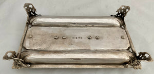 Georgian, George III, Silver Inkstand: Arms of Chasey. London 1768 Andrew Fogelberg. 21.3 troy ounces.