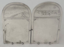 Horse Racing and Hunting Interest: Large Pair of Silver Plated Card Holders, Martin Hall & Co.