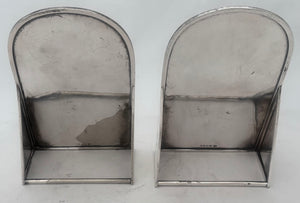 Horse Racing and Hunting Interest: Large Pair of Silver Plated Card Holders, Martin Hall & Co.