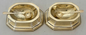 George V Pair of Silver Gilt Trencher Salts. London 1935 Thomas Bradbury & Sons Ltd. 4.8 troy ounces.