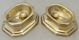 George V Pair of Silver Gilt Trencher Salts. London 1935 Thomas Bradbury & Sons Ltd. 4.8 troy ounces.