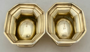 George V Pair of Silver Gilt Trencher Salts. London 1935 Thomas Bradbury & Sons Ltd. 4.8 troy ounces.