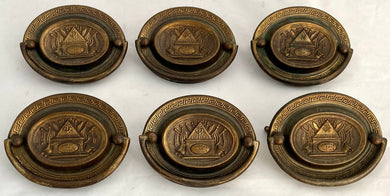 'TRAFALGAR SACRED TO NELSON': Six Vice-Admiral Viscount Nelson Commemorative Drawer Handles.