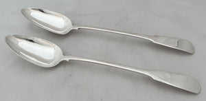 George III Pair of Scottish Silver Basting Spoons. Edinburgh 1815 Matthew Craw. 5.9 troy ounces.