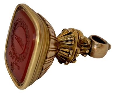 Vice-Admiral Sir Charles Vinicombe Penrose, GCMG  KCB RN Carnelian Inset Gold Fob Seal.