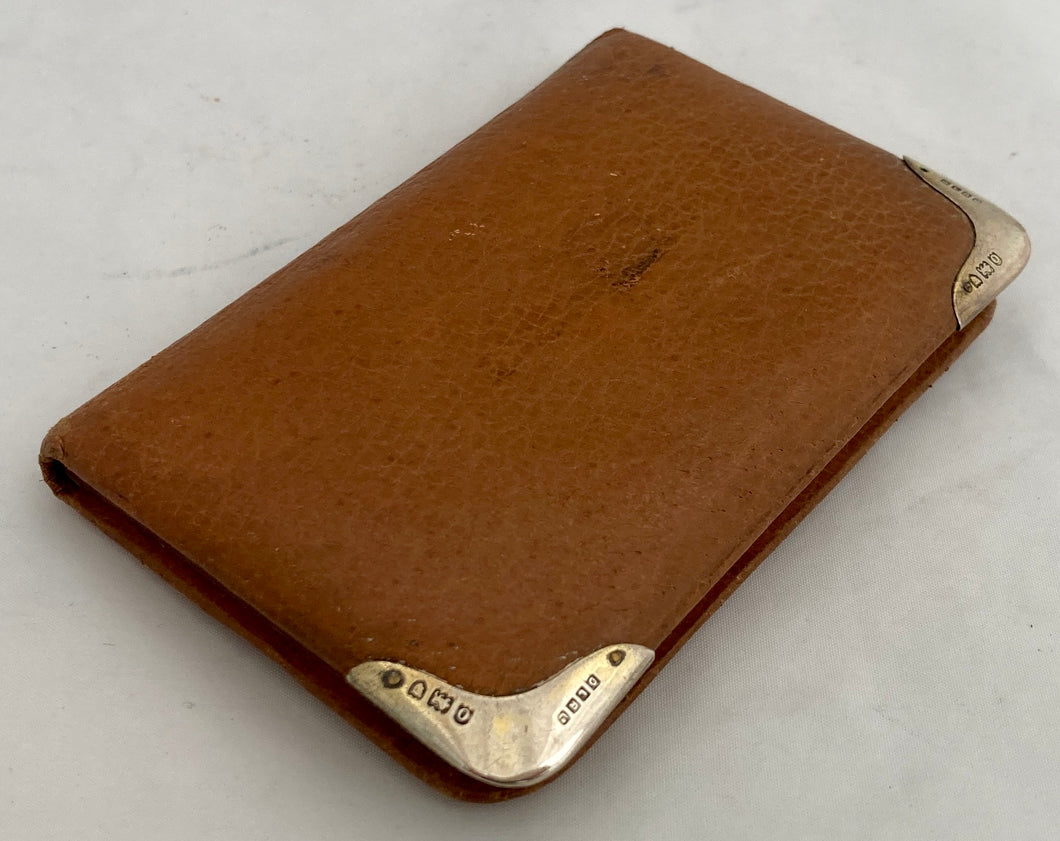 Edwardian Silver Mounted Leather Address Book. London 1909 De La Rue Ltd.