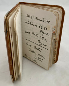 Edwardian Silver Mounted Leather Address Book. London 1909 De La Rue Ltd.
