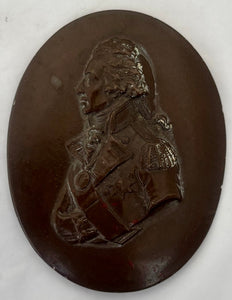 Vice Admiral Lord Horatio Nelson 19th Century Portrait Profile Plaque, After John de Vaere.