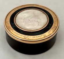 Sir Francis Chantrey RA & Sir Edwin Landseer RA Gold Mounted Portrait Snuff Box. After William Bain.