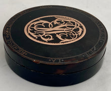 19th Century French Tortoiseshell & Yellow Metal Pique Circular Snuff Box.