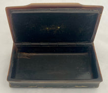 19th Century Horn Table Snuff Box with Tortoiseshell Cover and Ivory Inlay.
