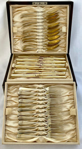 Georgian, George III, Thirty Six Piece Silver Gilt Dessert Service. London 1790/91.