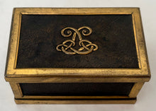 Victorian Gilt Metal & Leather Table Vesta, circa 1860.