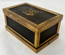 Victorian Gilt Metal & Leather Table Vesta, circa 1860.