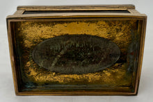 Victorian Gilt Metal & Leather Table Vesta, circa 1860.