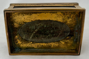 Victorian Gilt Metal & Leather Table Vesta, circa 1860.