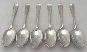 Six George II Hanoverian Pattern Silver Tablespoons. London 1733 Richard Gosling. 12.1 troy ounces.