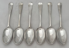 Six George II Hanoverian Pattern Silver Tablespoons. London 1733 Richard Gosling. 12.1 troy ounces.