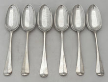 Six George II Hanoverian Pattern Silver Tablespoons. London 1733 Richard Gosling. 12.1 troy ounces.