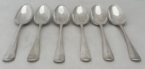 Six George II Hanoverian Pattern Silver Tablespoons. London 1733 Richard Gosling. 12.1 troy ounces.