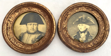 Vice-Admiral Viscount Nelson & Napoleon Bonaparte Portrait Print Roundels.