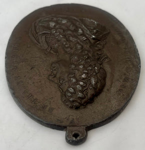 James II (1633 - 1701) Uniface Portrait Profile Bust Medallion.