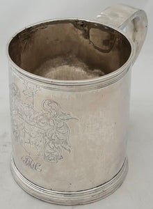 William III Silver Britannia Standard Armorial Quart Tankard. London 1698 Thomas Parr I. 15 troy ounces.