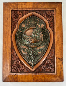 'Made From The Old Foudroyant' Oak Plaque & Copper Shield.