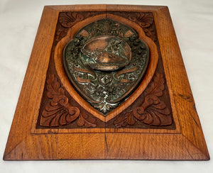 'Made From The Old Foudroyant' Oak Plaque & Copper Shield.