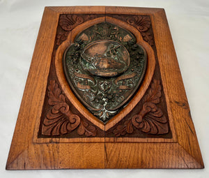 'Made From The Old Foudroyant' Oak Plaque & Copper Shield.