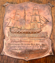 The Death of Vice-Admiral Horatio Viscount Nelson Centenary Plaque, Made with Copper from HMS Victory.