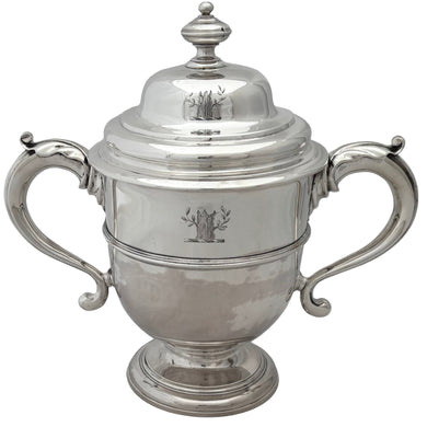 George II Silver Cup & Cover, Arms of Fownes & Ilbert. London 1732, Francis Pages. 40.8 troy ounces.