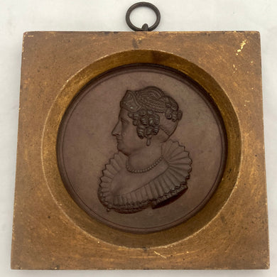 Queen Caroline: The Queen's Trial, Bronzed Lead Portrait Roundel, circa 1820.