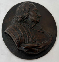 Oliver Cromwell, Lord Protector, Bronze Portrait Profile Bust.