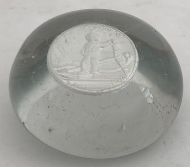 'Britain's Hope, The Prince of Wales', Sulphide Medal Glass Paperweight, circa 1850.