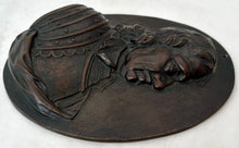 Oliver Cromwell, Lord Protector, Bronze Portrait Profile Bust.