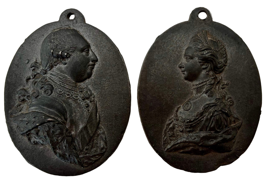 George III & Queen Charlotte Portrait Profile Plaques.