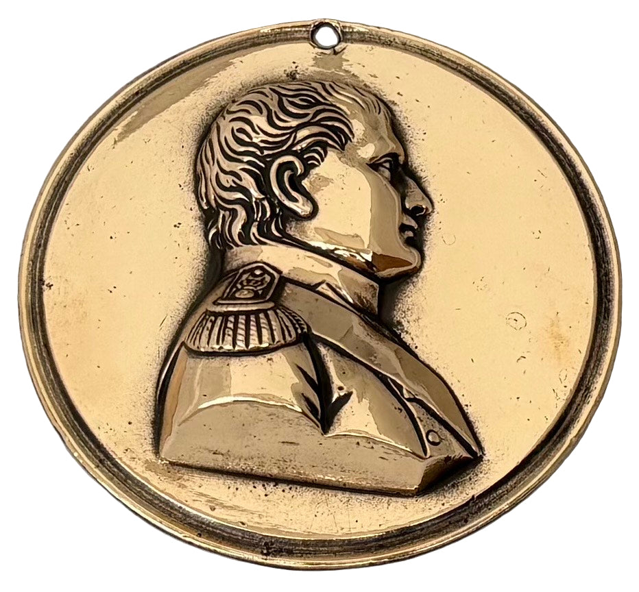 Napoleon Bonaparte Gilt Metal Portrait Profile Bust Roundel.