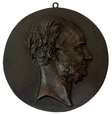 Louis de Potter, Belgian Revolutionary, Bronze Portrait Profile Roundel, After David D'Angers.