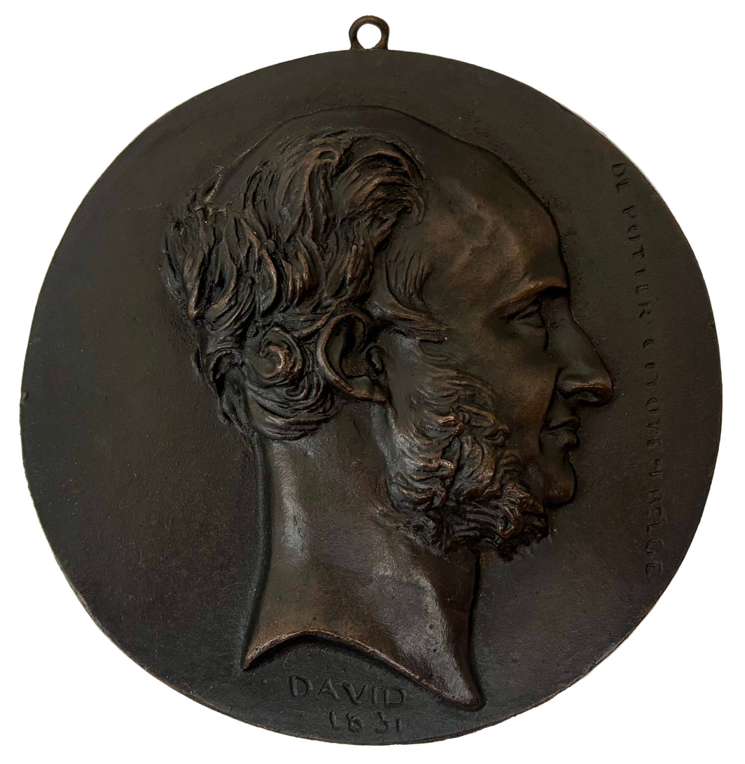 Louis de Potter, Belgian Revolutionary, Bronze Portrait Profile Roundel, After David D'Angers.