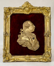 George III Early 19th Century Gilt Metal Portrait Profile Bust.