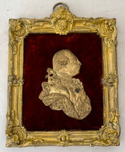 George III Early 19th Century Gilt Metal Portrait Profile Bust.