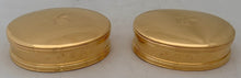 Pair of George I Style Silver Gilt, Britannia Standard, Oval Tobacco Boxes. London 1968 Collingwood & Co. 10.6 troy ounces.