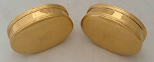 Pair of George I Style Silver Gilt, Britannia Standard, Oval Tobacco Boxes. London 1968 Collingwood & Co. 10.6 troy ounces.