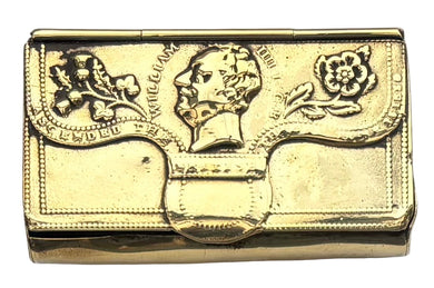 'William IV KGB Ascended The British Throne June 26th 1830', Brass Snuff Box.
