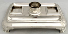 Early Victorian Silver Inkstand. London 1839 Richard Sibley II, Retailed by Makepeace. 57 troy ounces.