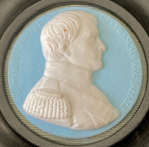 19th Century Napoleon Bonaparte Portrait Profile Jasperware Cameo Roundel.